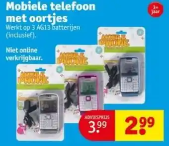 Kruidvat Mobiele telefoon met oortjes aanbieding