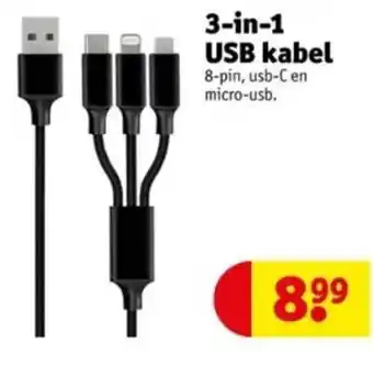 Kruidvat 3-in-1 USB kabel aanbieding