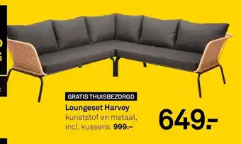 Karwei Loungeset Harvey kunststof en metaal, incl. kussens aanbieding