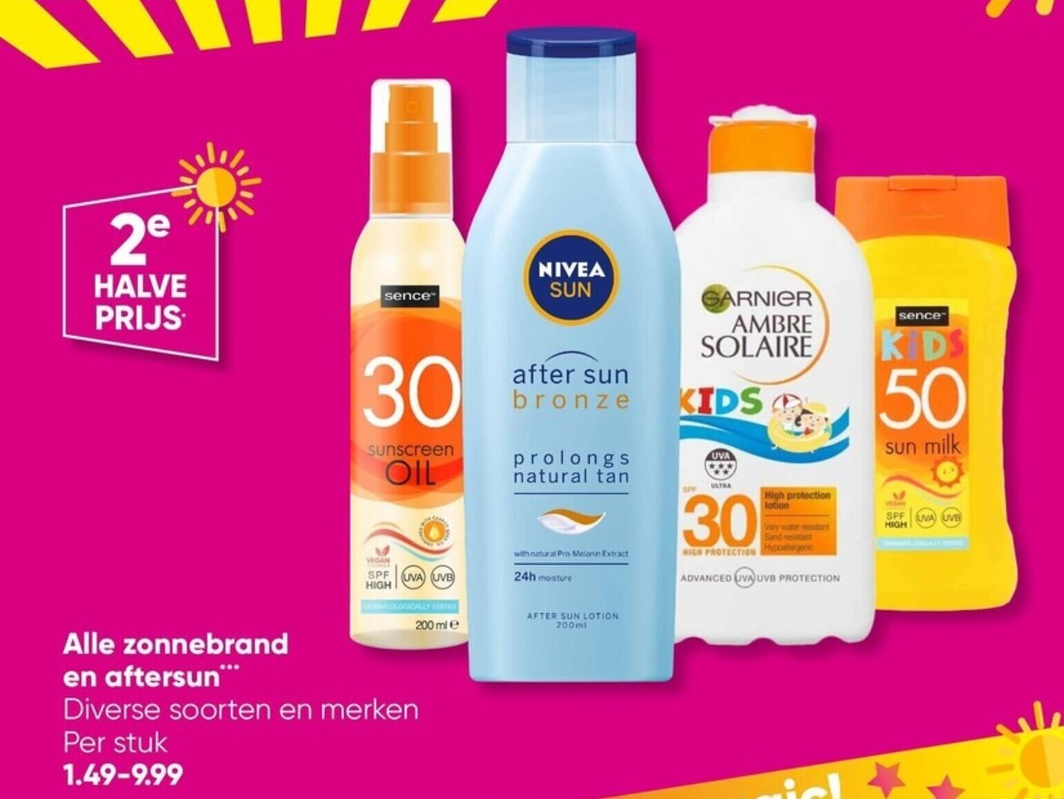 Alle zonnebrand en aftersun" Diverse soorten en merken aanbieding bij