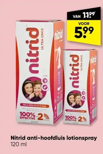 Big Bazar Nitrid anti-hoofdluis lotionspray 120 ml aanbieding