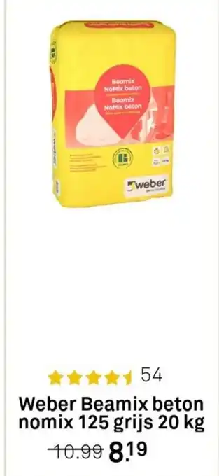 Karwei Weber Beamix beton nomix 125 grijs 20 kg aanbieding