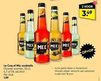 Big Bazar Le Coq of Mix cocktails Diverse soorten, 33 cl, 4,7 of 5% alcohol aanbieding