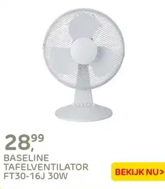 Praxis BASELINE TAFELVENTILATOR FT30-16J 30W aanbieding