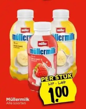 Vomar Voordeelmarkt Müllermilk alle soorten aanbieding