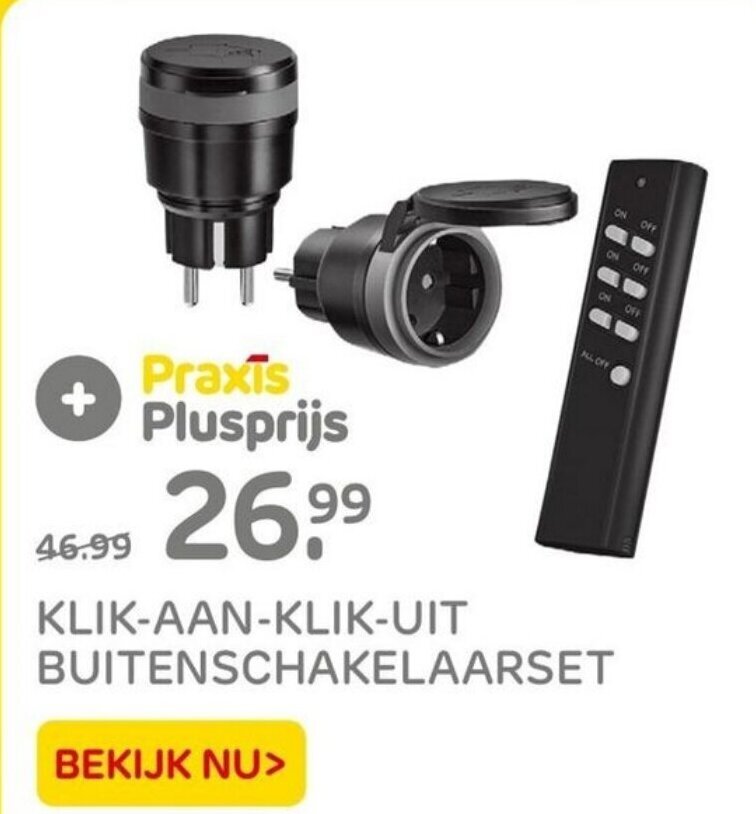KLIKAANKLIKUIT BUITENSCHAKELAARSET aanbieding bij Praxis