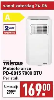 ALDI Tristar mobiele airco pd-8815 7000 btu per stuk. aanbieding