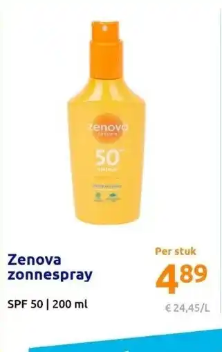 Action Zenova zonnespray aanbieding