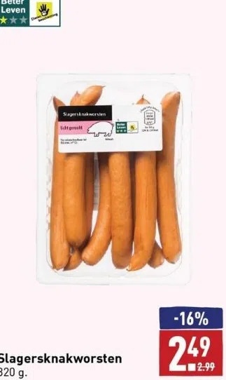 ALDI Slagersknakworsten aanbieding