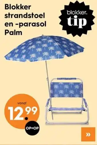 Blokker Blokker strandstoel en -parasol palm aanbieding