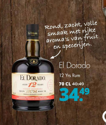 Mitra El dorado 12 yrs rum aanbieding