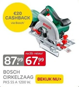 Praxis Bosch cirkelzaag aanbieding
