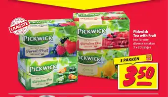 Nettorama Pickwick Tea with Fruit tea for one diverse smaken 3 x 20 zakjes aanbieding