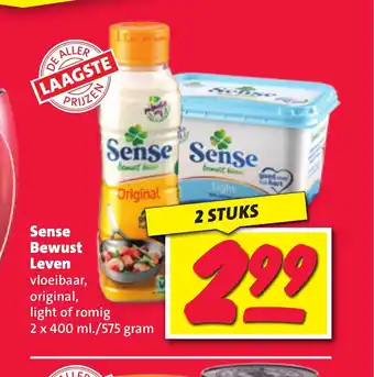 Nettorama Sense Bewust Leven vloeibaar, original, light of romig 2 x 400 ml./575 gram aanbieding