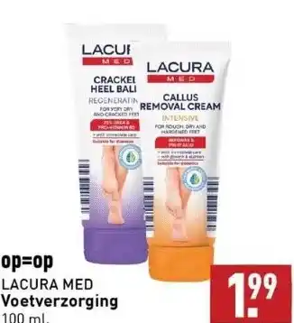 ALDI Op=op lacura med voetverzorging 100 ml. aanbieding