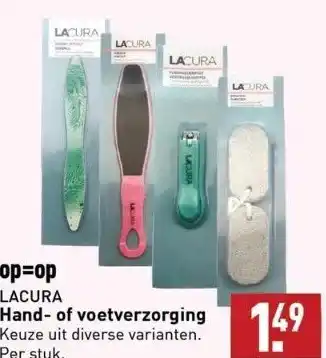 ALDI Op=op lacura hand- of voetverzorging aanbieding