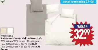 ALDI Katoenen-linnen dekbedovertrek aanbieding