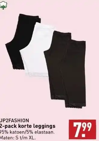 ALDI Up2fashion 2-pack korte leggings aanbieding