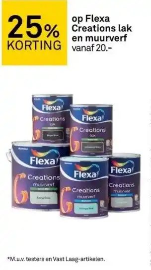 Karwei 25% korting op flexa creations lak en muurverf korting vanaf 20. aanbieding