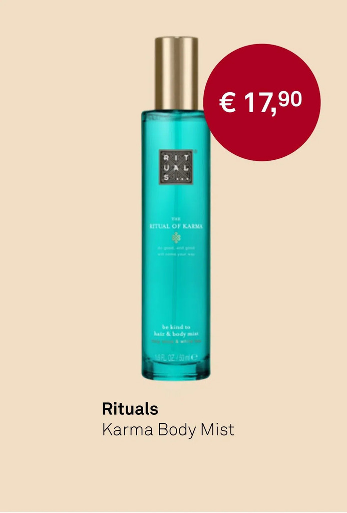 Rituals karma body mist aanbieding bij Mooi parfumerie