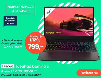 Paradigit Lenovo ideapad gaming 3 ryzen 7| 16 gb | 512 gb aanbieding