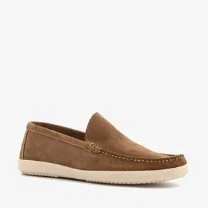Scapino Van beers suede heren instappers bruin aanbieding