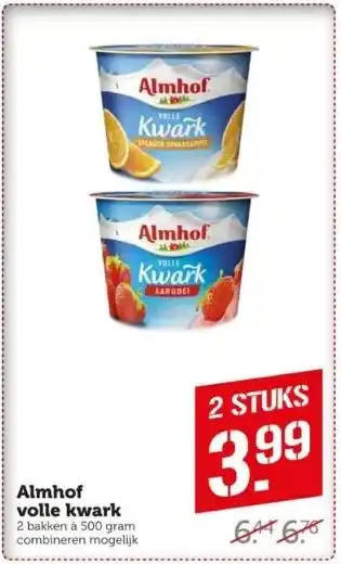 Coop Almhof volle kwark aanbieding