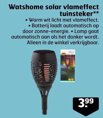 Trekpleister Watshome solar vlameffect tuinsteker** aanbieding