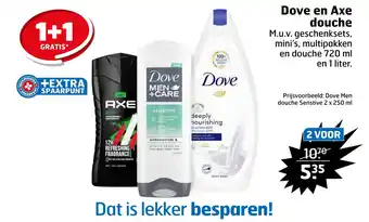 Trekpleister Dove en axe douche aanbieding