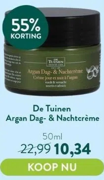 Holland & Barrett Argan dag- & nachtcrème aanbieding