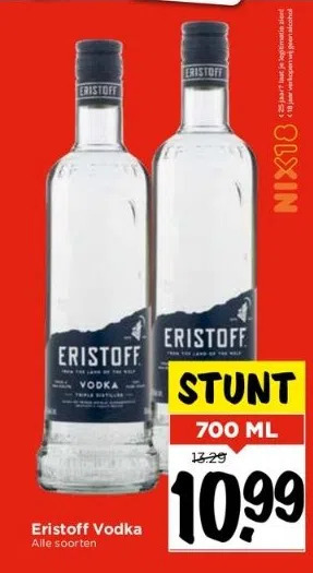 Vomar Voordeelmarkt Eristoff vodka aanbieding