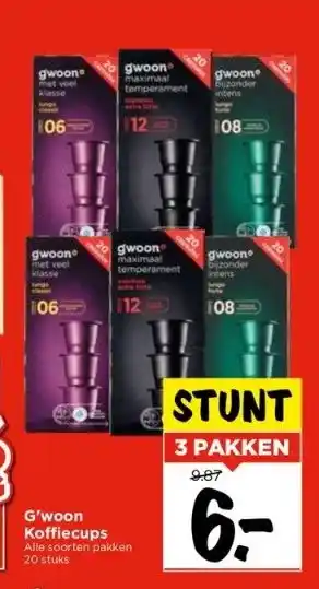 Vomar Voordeelmarkt G'woon  koffiecups aanbieding