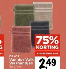 Vomar Voordeelmarkt Van der valk washandjes aanbieding