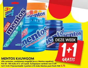 Dekamarkt Mentos kauwgom aanbieding