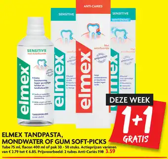 Dekamarkt Elmex tandapasta mondwater of gum soft-picks aanbieding