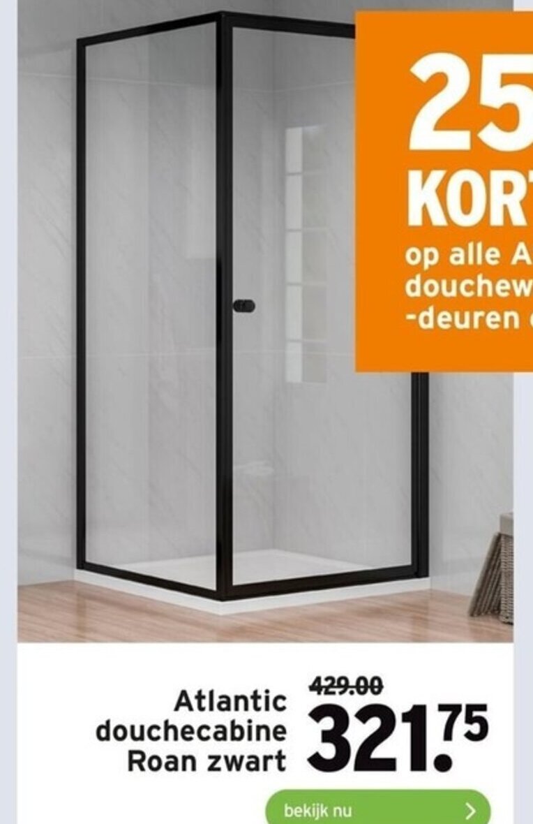 Atlantic douchecabine Roan zwart aanbieding bij GAMMA