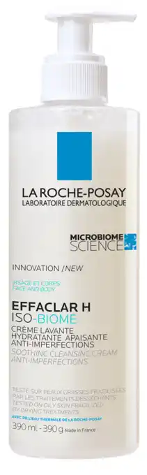 De Online Drogist La roche-posay effaclar h iso-biome hydraterende reinigingscrème 390ml aanbieding