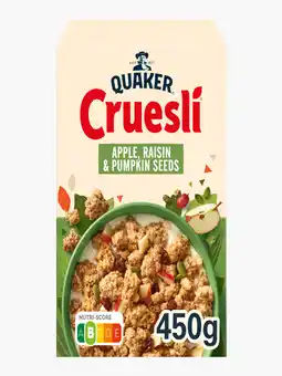 Flink Quaker cruesli appel & rozijn 450g aanbieding