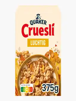 Flink Quaker cruesli luchtig natural 375g aanbieding