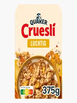 Flink Quaker cruesli luchtig natural 375g aanbieding