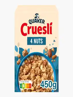 Flink Quaker cruesli 4 noten 450g aanbieding