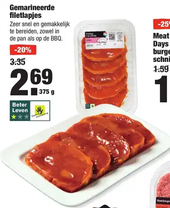 ALDI Gemarineerde filetlapjes 375 gr aanbieding