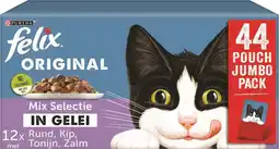 Intratuin Felix kattenvoer in gelei original mix selectie adult 85 g 44 stuks aanbieding