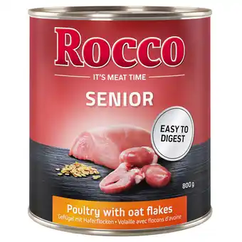 Zooplus 6x800g senior senior gevogelte & havervlokken rocco hondenvoer aanbieding