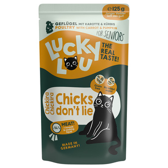 Zooplus 16x 125g lucky lou senior gevogelte kattenvoer nat aanbieding