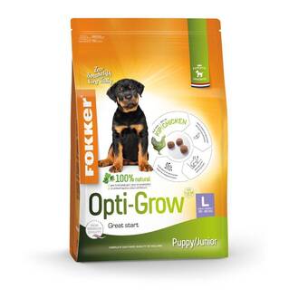 Zooplus 2x13kg puppy/junior large opti-grow fokker hondenvoer aanbieding