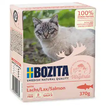 Zooplus 24x370g stukjes in saus met zalm bozita kattenvoer aanbieding