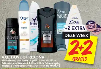 Dekamarkt Axe, dove of rexona aanbieding