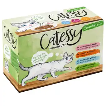 Zooplus 96x100g hapjes in saus met 4 verschillende smaken catessy kattenvoer aanbieding