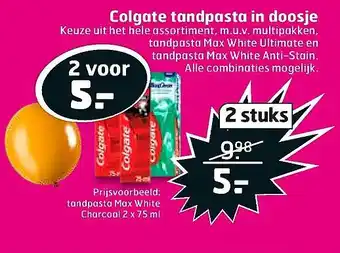 Trekpleister Colgate tandpasta in doosje 75ml aanbieding